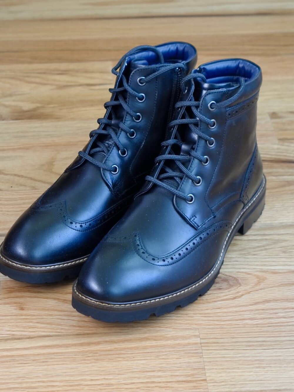 Florsheim NEW Renegade Lightweight Wingtip Lace-Up Boots 15202 Black Men's 9.5 M